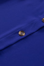 Blue Spaghetti Strap Buttoned Tank Top