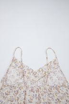Apricot Boho Floral Spaghetti Straps Tank Top