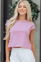 Bright Pink Mineral Wash Boxy Fit Cotton Tank Top