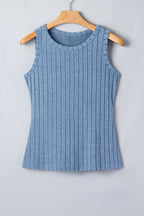 Camel Slim Ribbed Mineral Wash Tank Top