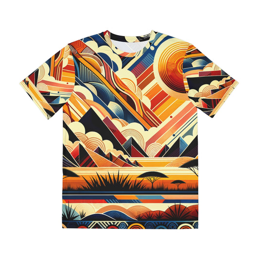 LuckeLadybug trendy African style shirt for men with colorful abstract landscape print