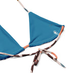 LuckeLadybug trendy two-piece swimwear for women in a vibrant blue color with stylish straps