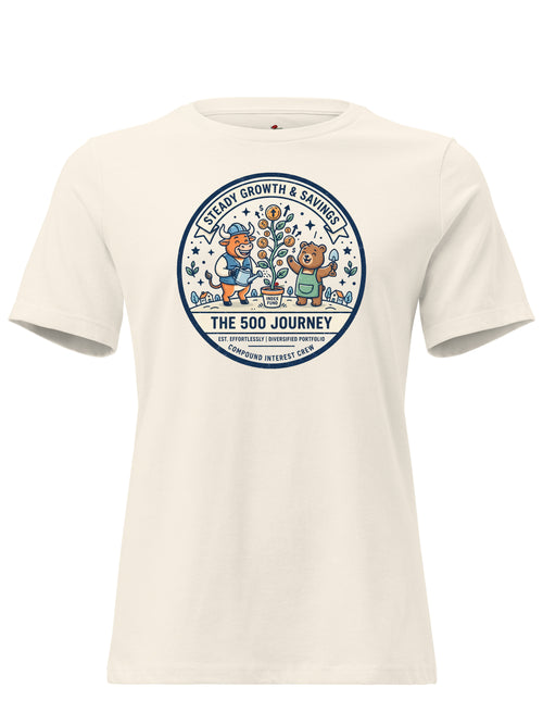 LuckeLadybug T-Shirt featuring the 500 Journey design promoting the standard and poor 500 index fund