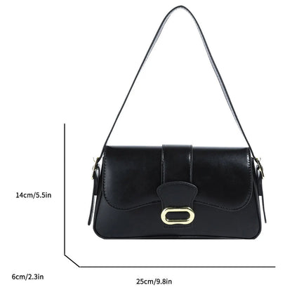 LuckeLadybug underarm designer handbag for women in black with stylish clasp and adjustable strap