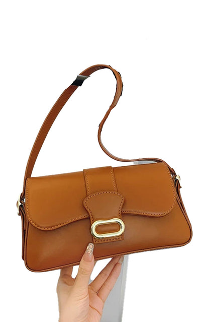 LuckeLadybug underarm designer handbag for women in brown with a stylish clasp and adjustable strap
