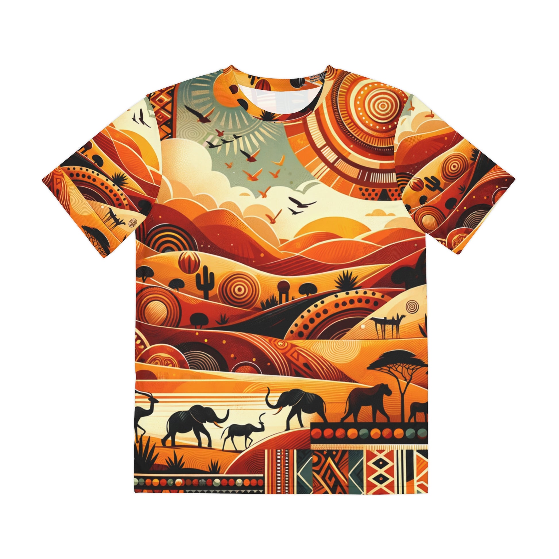 LuckeLadybug unique African pattern shirt for men featuring vibrant wildlife and nature design
