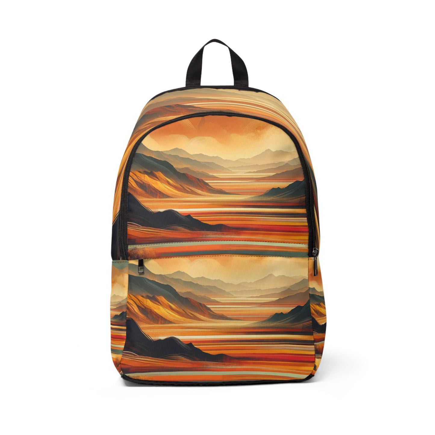 Unique African print bookbag by LuckeLadybug with vibrant landscape design and spacious compartments