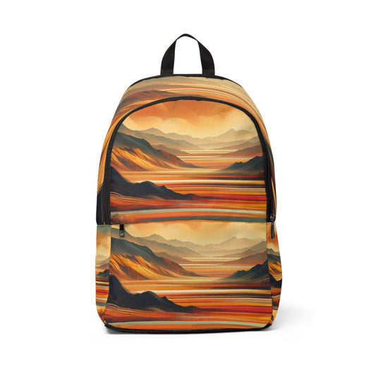 Unique African print bookbag by LuckeLadybug with vibrant landscape design and spacious compartments