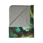 LuckeLadybug sherpa blanket with fantasy forest design perfect as a unique gnome decor gift