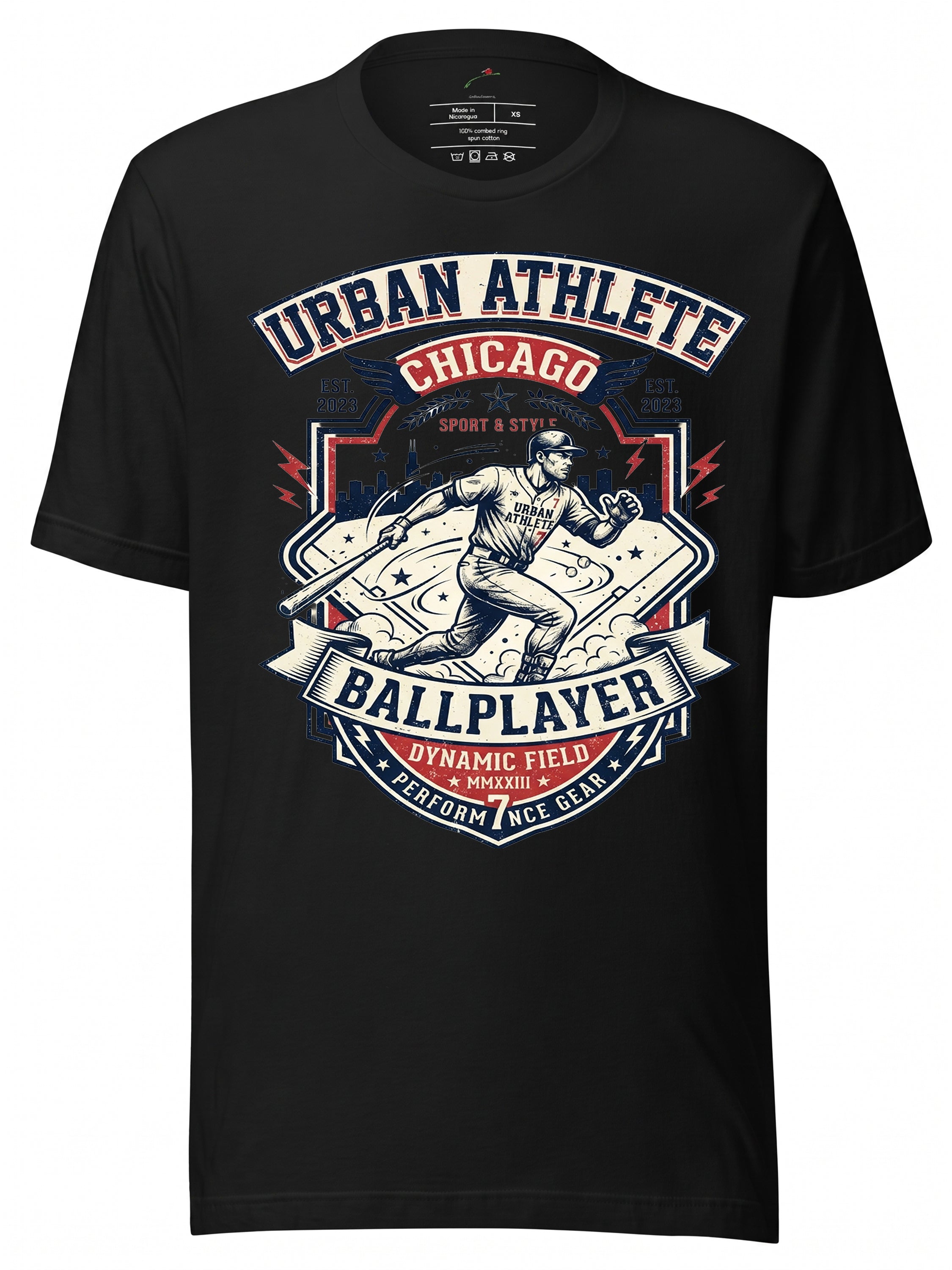 Urban Athlete Chicago Ballplayer Graphic Tee Clothing in Black with Sporty Design