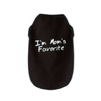 Black urban chic dog shirt with the phrase I'm Mom's Favorite for stylish pets