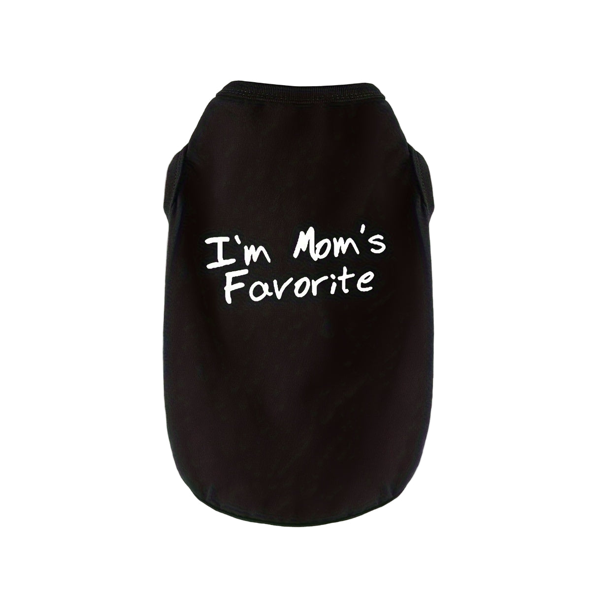 Black urban chic dog shirt with the phrase I'm Mom's Favorite for stylish pets