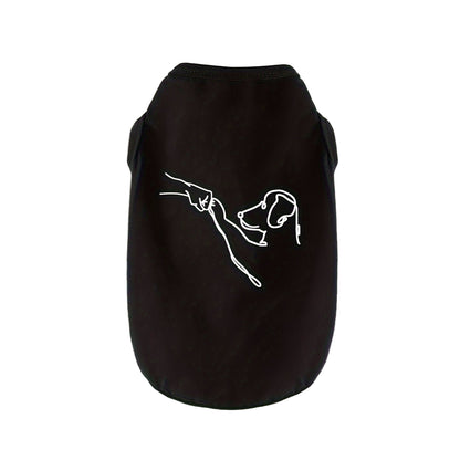 LuckeLadybug urban dog shirts for small to large breeds in black with unique dog line art design