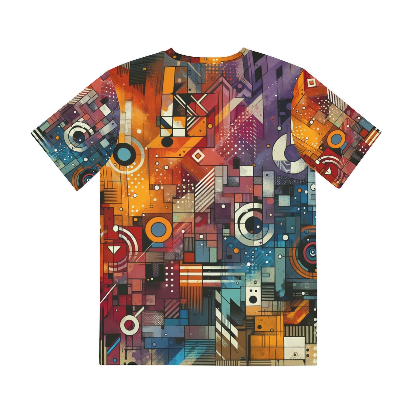 LuckeLadybug urban fashion graphic tee featuring colorful abstract geometric design on short sleeve t-shirt