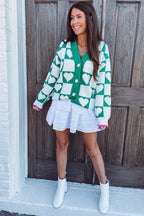 V-Neck Sweater with Heart Design
