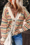 V-Neck Sweater Cardigan in Trendy Colors