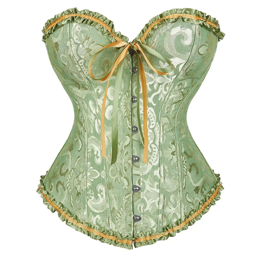 2025 Lace-Up Corset Bustier In Green