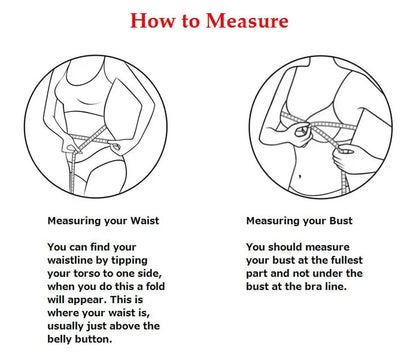 Guide for measuring waist and bust for the 2025 lace-up corset bustier by LuckeLadybug LLC
