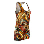 racerback dress featuring an abstract African print dress 
