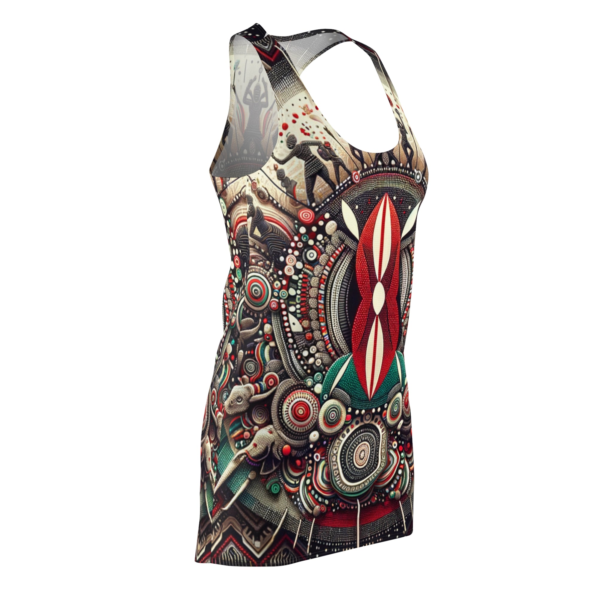 african style racerback dress featuring vibrant tribal patterns and bold colors for stylish comfort