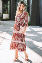 LuckeLadybug LLC Fit & Flare dress with floral print and maxi dress suitable for casual outings