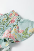 LuckeLadybug LLC Floral Fit & Flare Top with Ruffled Sleeves and maxi dress.