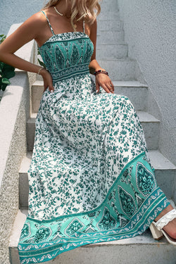 LuckeLadybug LLC floral fit & flare and maxi dress with adjustable straps and patterned hem