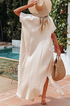 Lightweight LuckeLadybug LLC Cover-Up and maxi dress in beige with a relaxed fit for summer wear