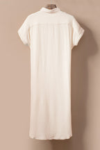 LuckeLadybug LLC lightweight cover-up and maxi dress in cream color for beach or casual wear