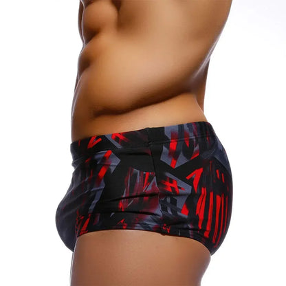 LuckeLadybug Brazilian men's swimwear in black and red with a sleek, fitted design for comfort