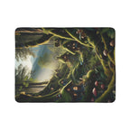LuckeLadybug sherpa blanket with cozy whimsical throw blanket design featuring a magical forest village scene