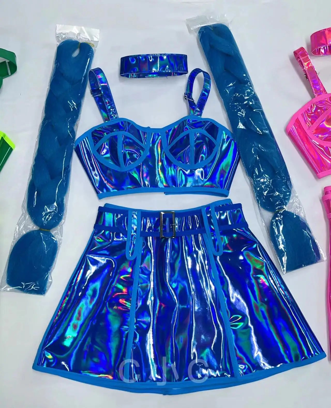 Holographic Outfit for Rave - Trendy Set