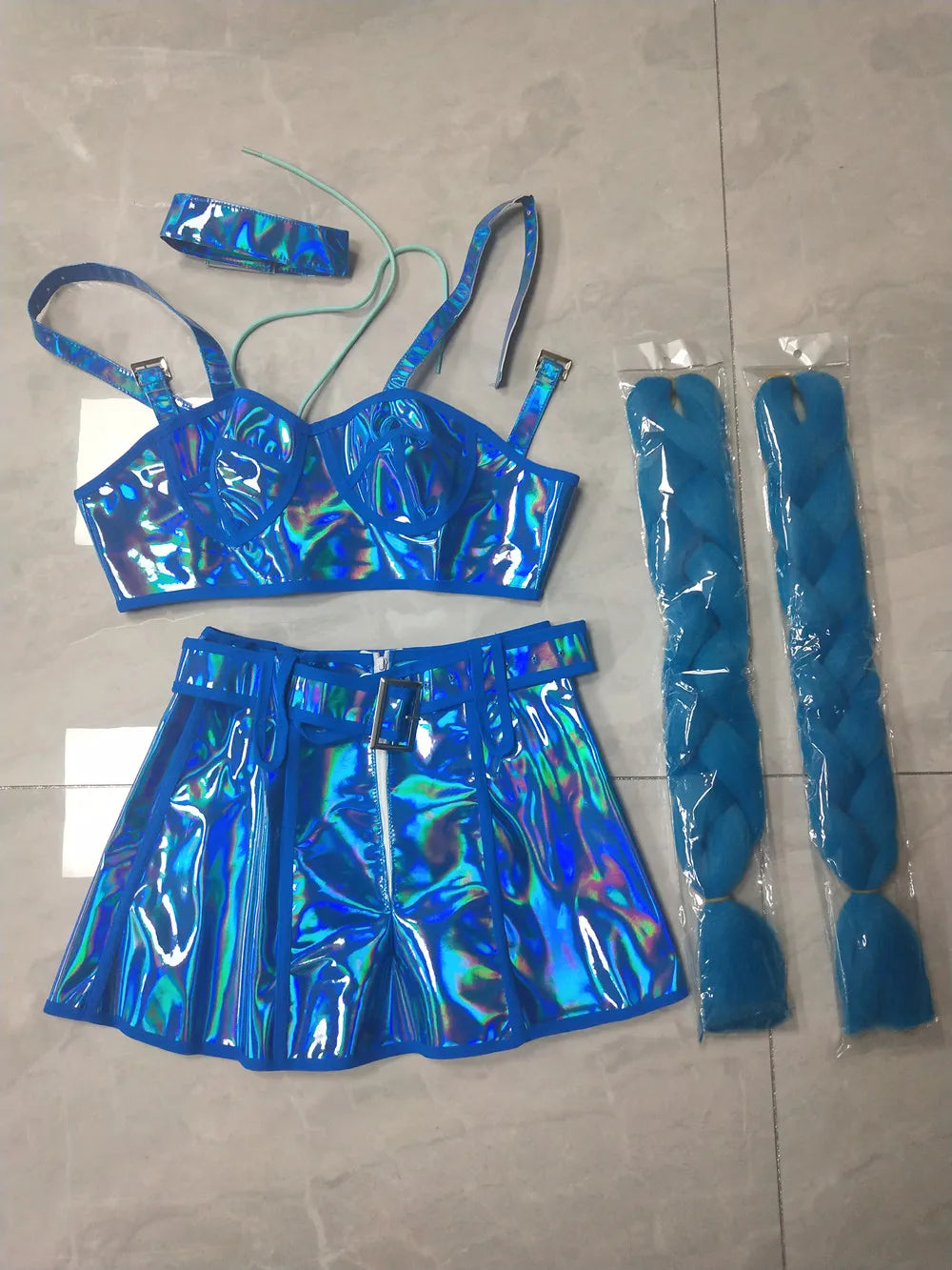 Holographic Outfit for Rave - Trendy Set