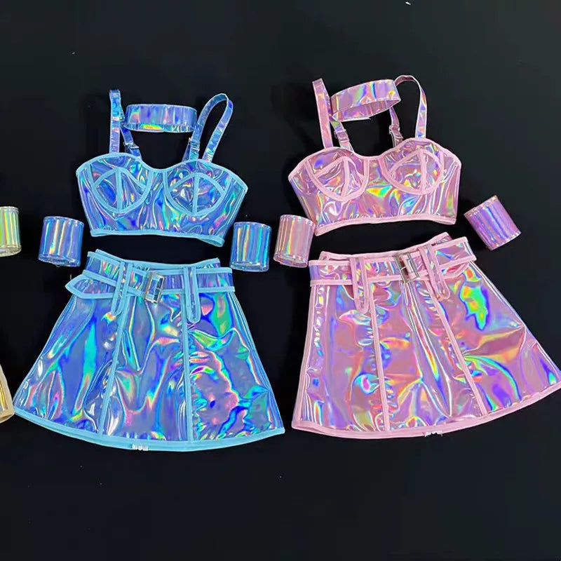 Holographic Outfit for Rave - Trendy Set