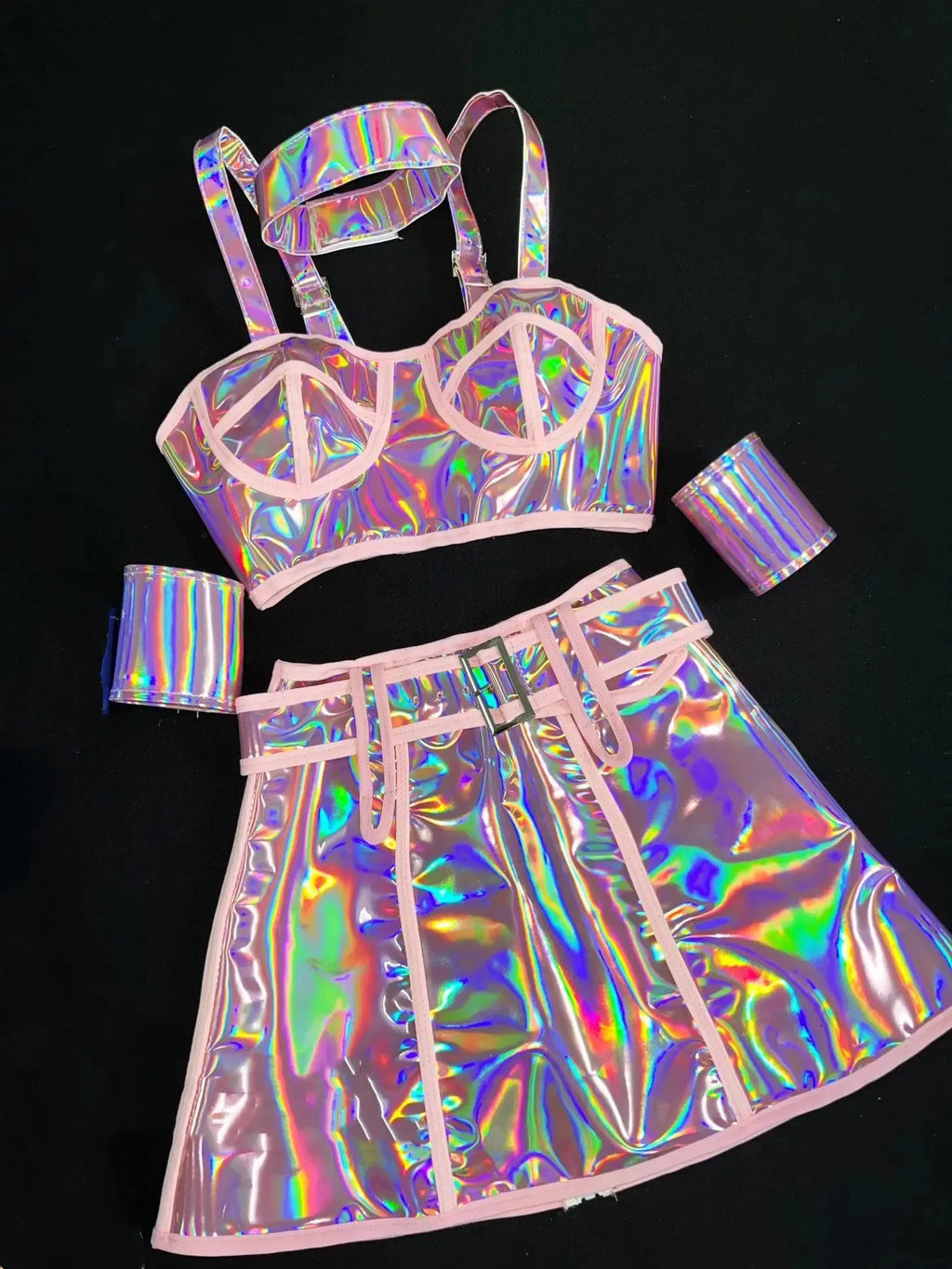 Holographic Outfit for Rave - Trendy Set