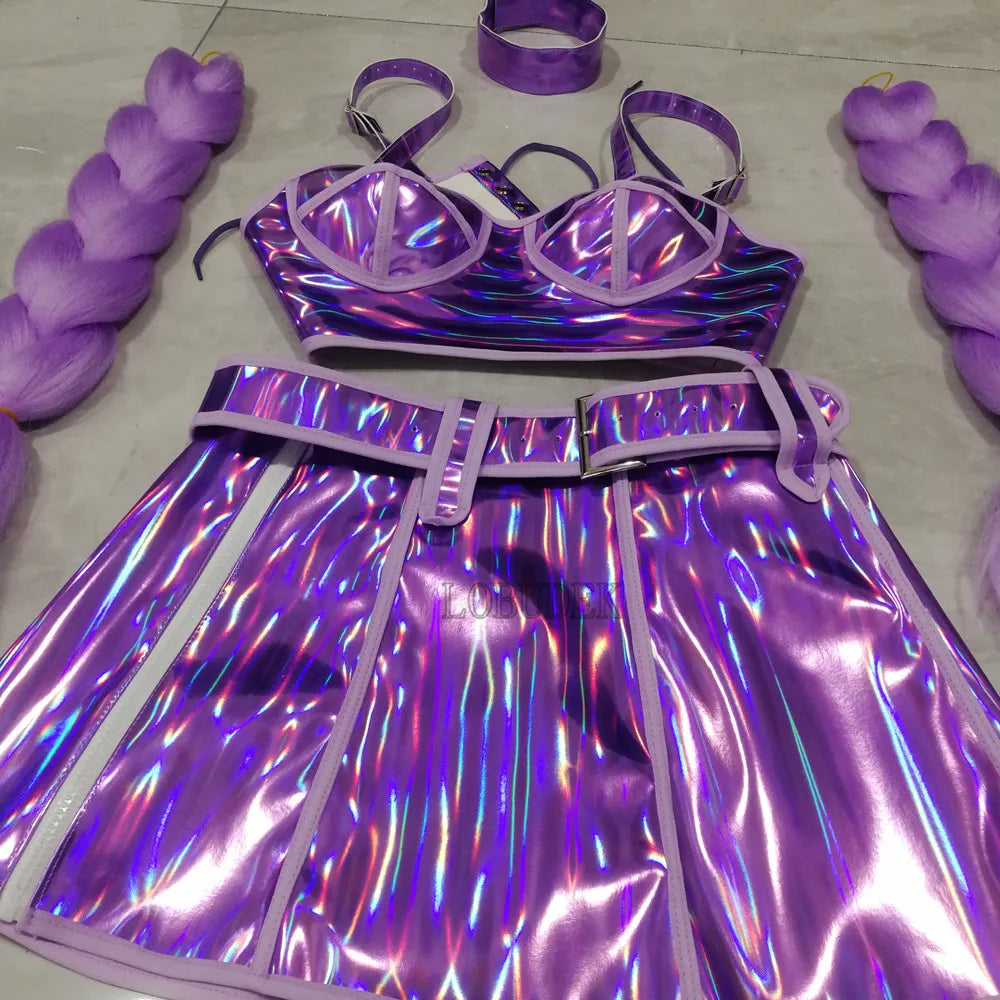Holographic Outfit for Rave - Trendy Set