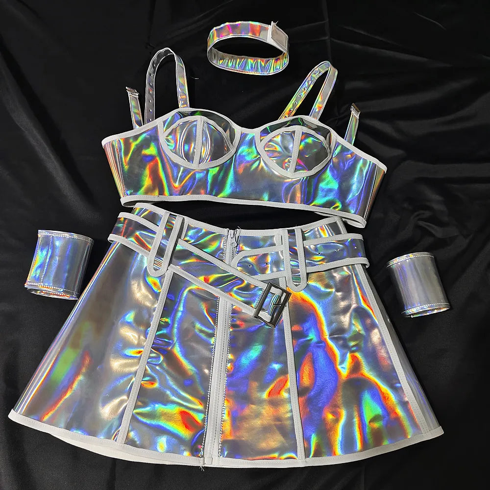 Holographic Outfit for Rave - Trendy Set