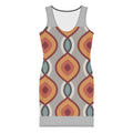 LuckeLadybug patterned bodycon dress online with retro geometric design and sleeveless cut
