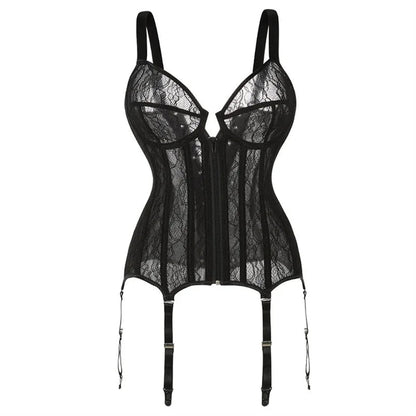 Plus Size Black Lace Corset For Stylish Elegance