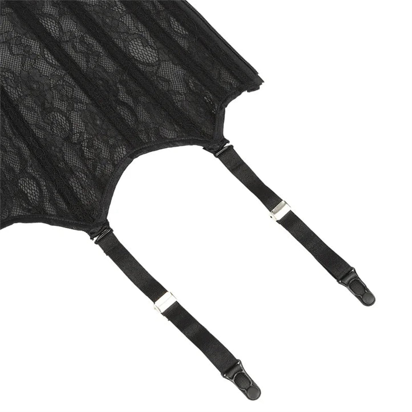 Plus size black lace corset with adjustable straps for a comfortable fit and alluring style