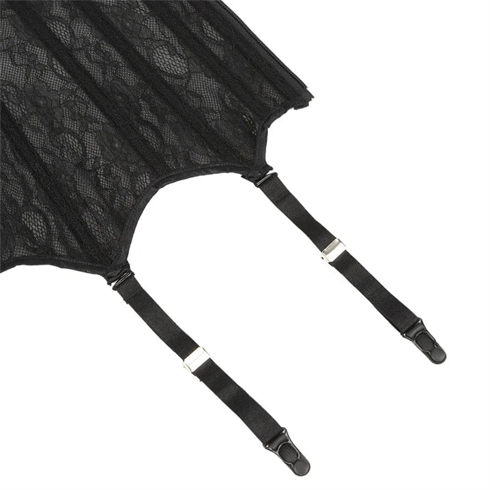 Plus size black lace corset with adjustable straps for a comfortable fit and alluring style