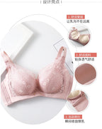 LuckeLadybug push up bra in soft pink lace, designed for comfort and enhanced support