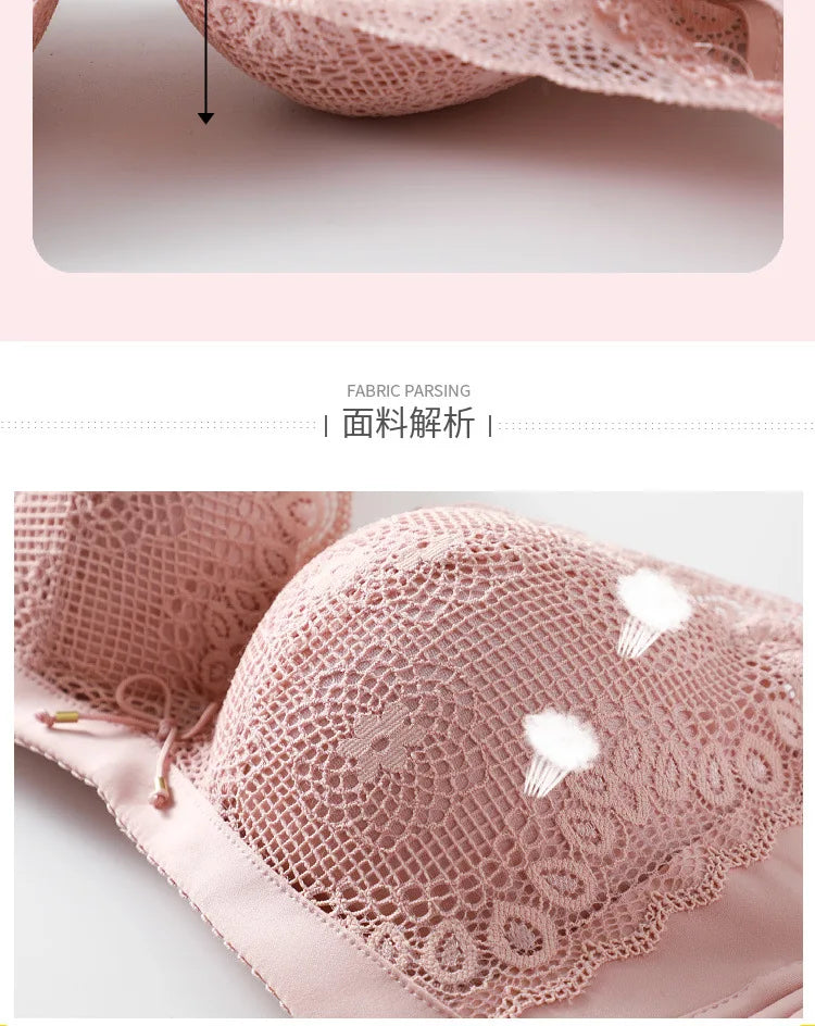 LuckeLadybug LLC Pink Lace Push Up Bra with Detailed Fabric Analysis and Design Features