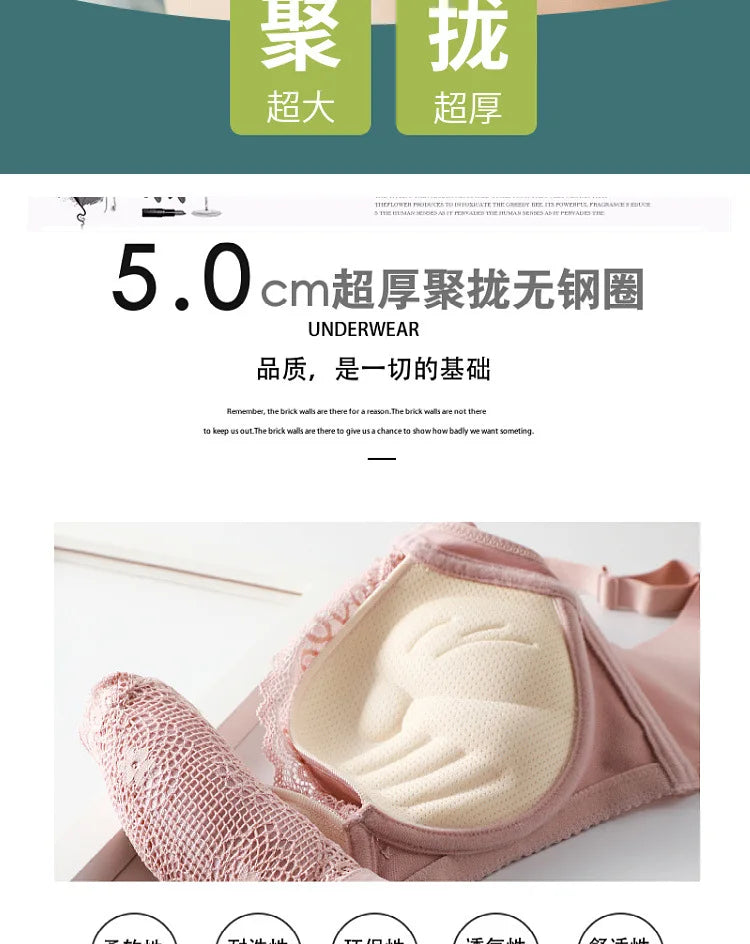LuckeLadybug LLC Push Up Bra with 5 cm Thick Padding for Enhanced Lift and Comfort