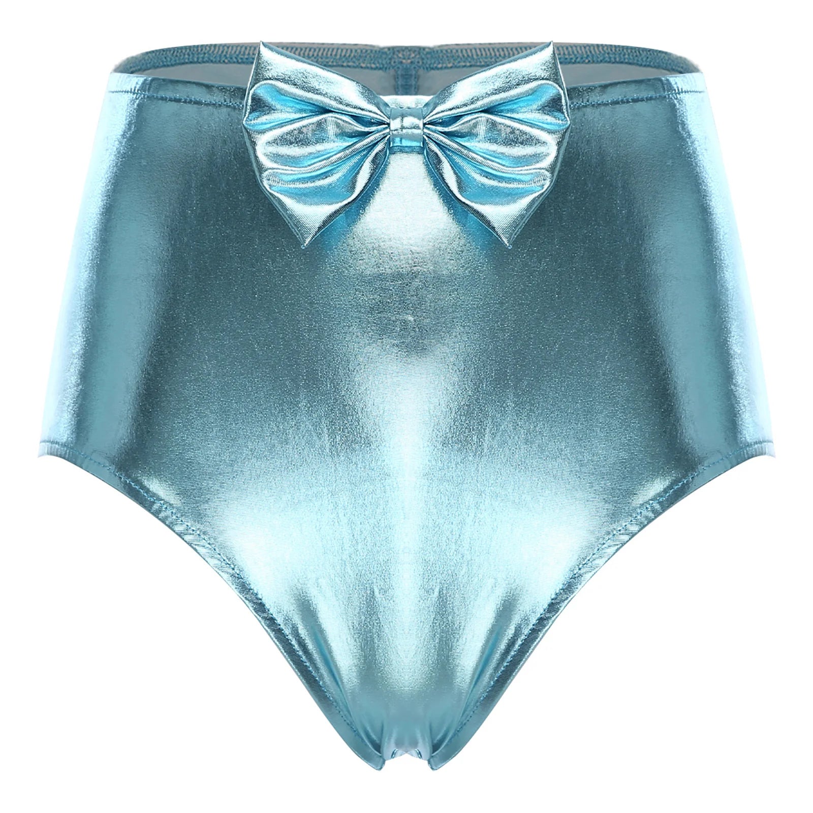 Iridescent Rave Shorts with Bow Detail
