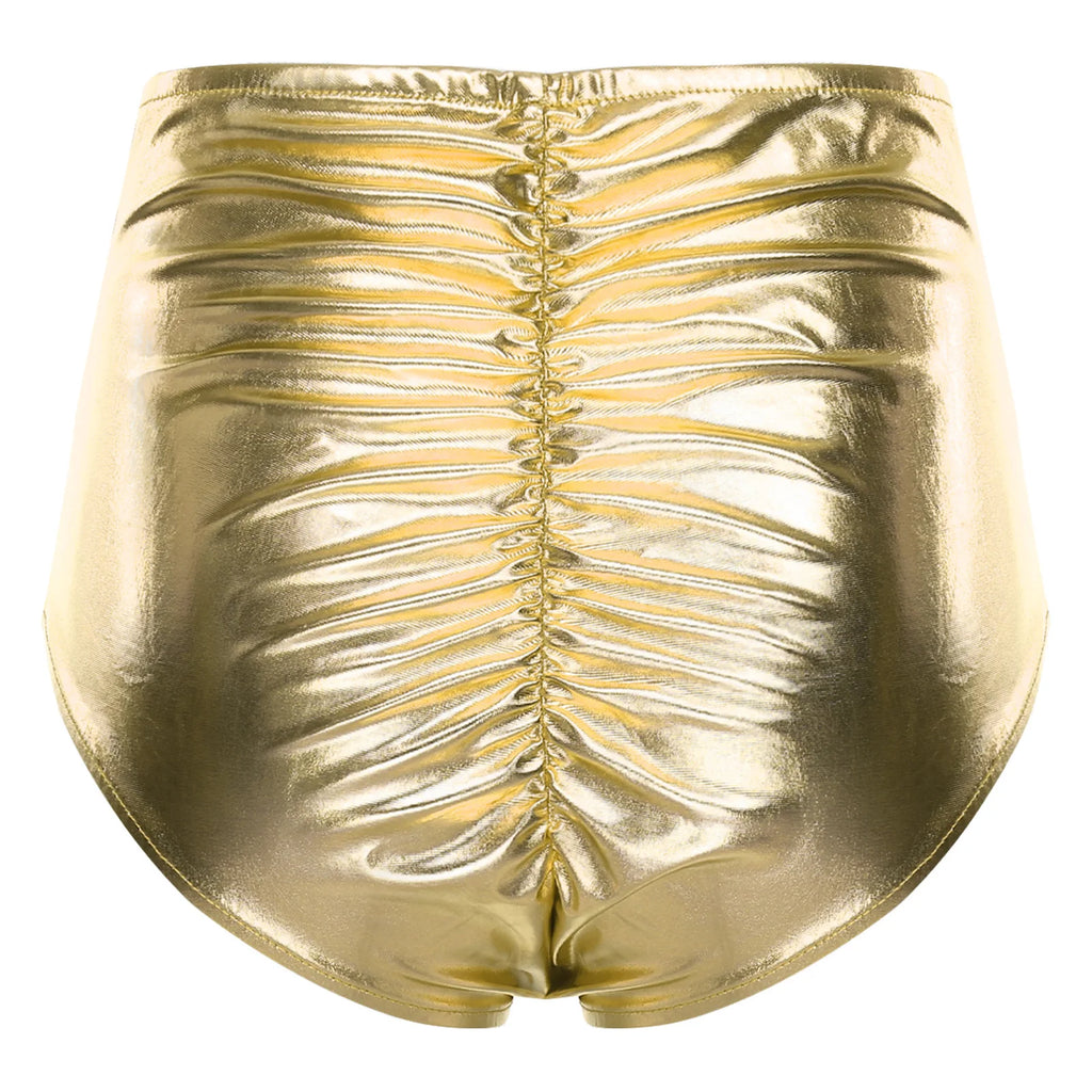 Iridescent Rave Shorts with Bow Detail