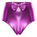 Iridescent Rave Shorts with Bow Detail