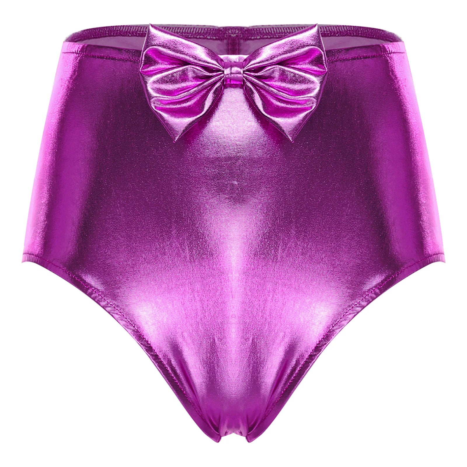 Iridescent Rave Shorts with Bow Detail