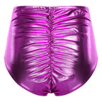 Iridescent Rave Shorts with Bow Detail