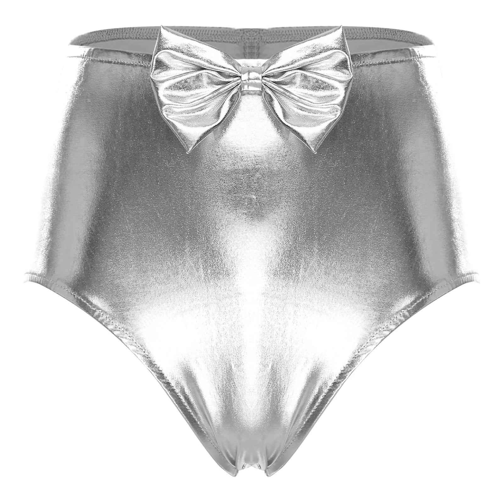 Iridescent Rave Shorts with Bow Detail